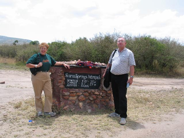 Bill and Pat at the marker